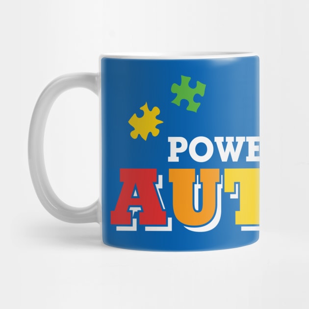 Autism Awareness - Powered by Autism by Peter the T-Shirt Dude